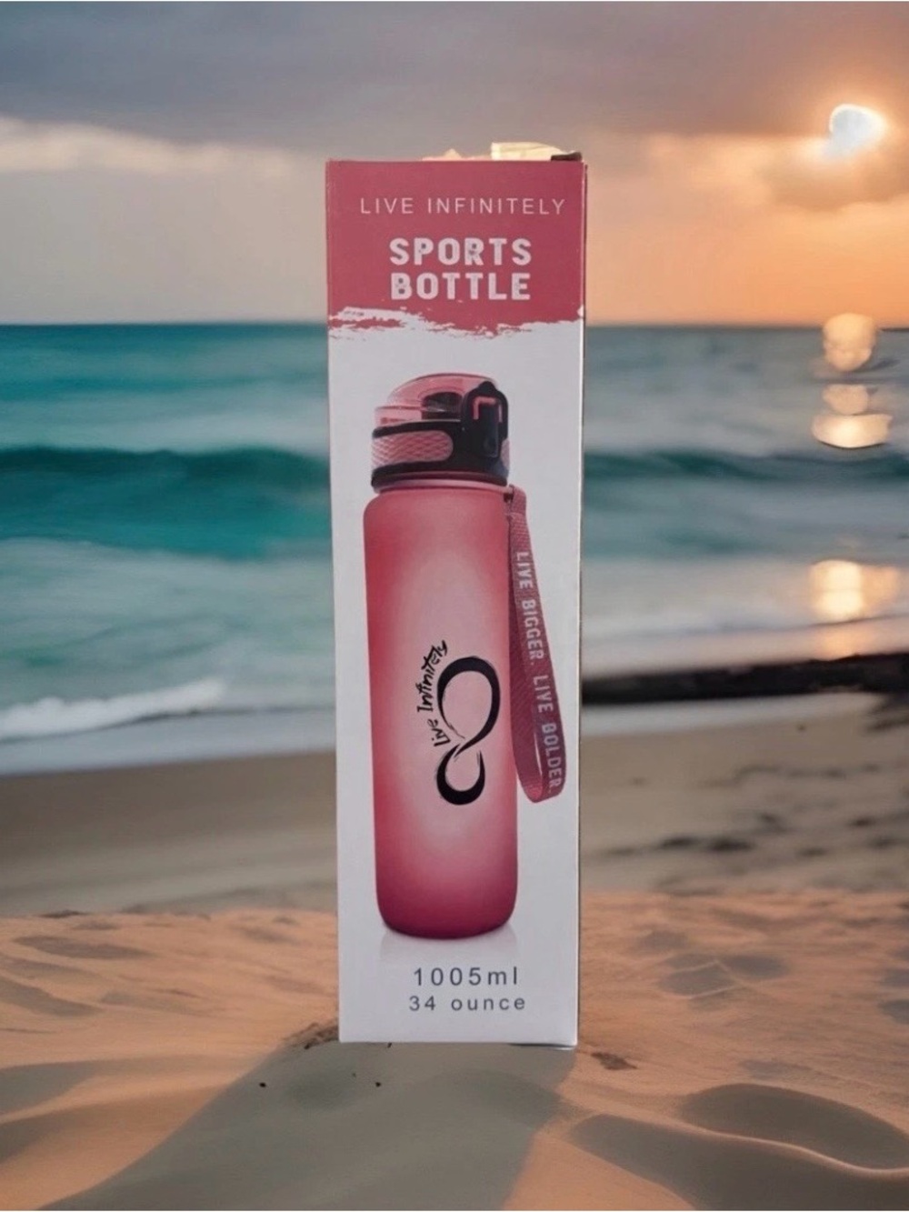 NWT-LIVE INFINITELY-34 oz sports bottle, coral color